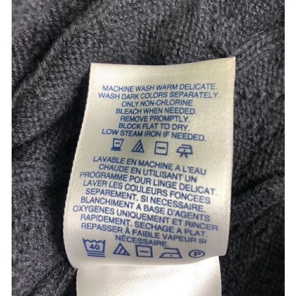 Lands' End Sz M Women's Navy Blue Chunky Knit Long Sleeve Turtleneck Sweater - Picture 9 of 9